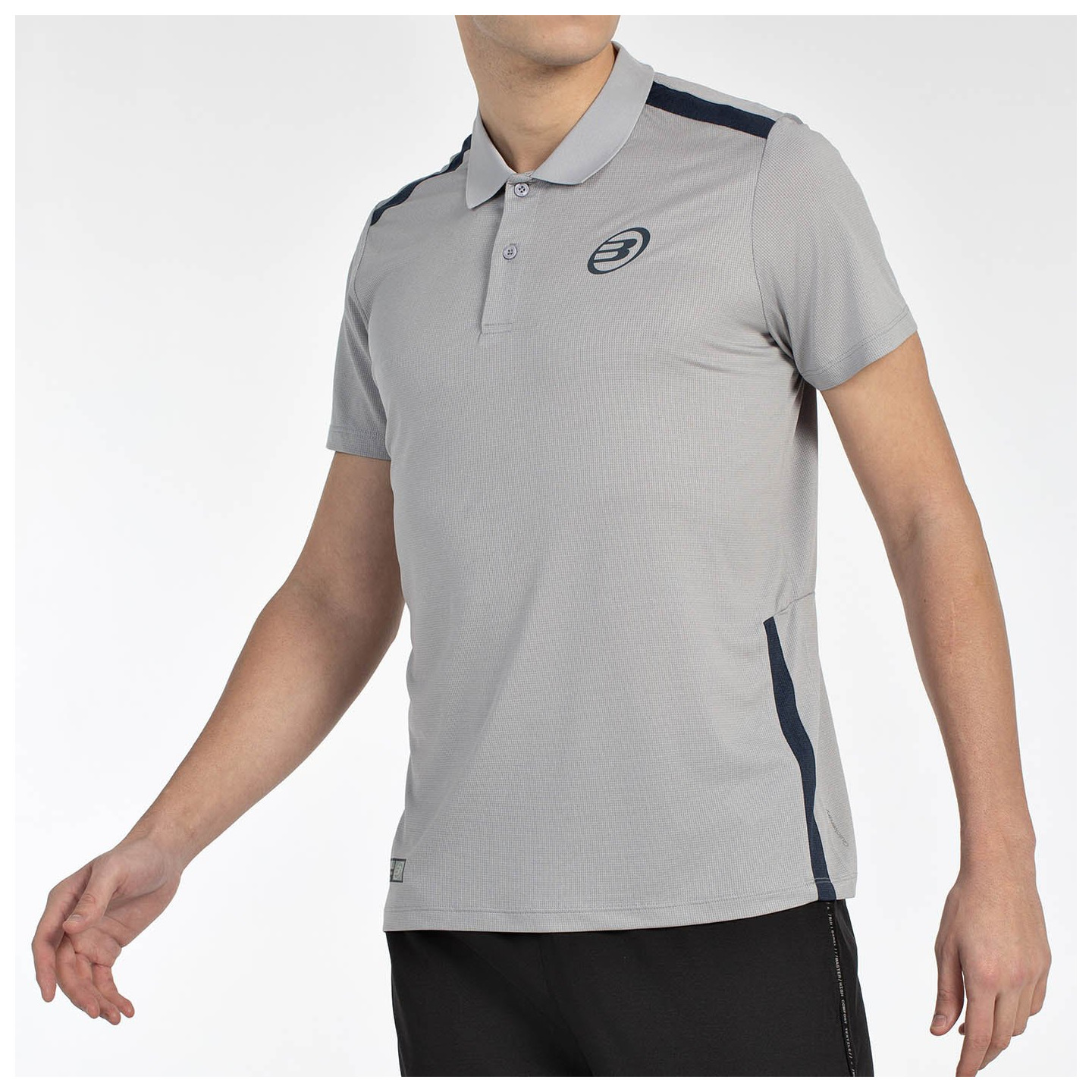 tienda de padel Madrid, tienda de padel online, tienda de padel españa, tienda de padel en linea, POLO BULLPADEL BALTO GRIS MEDI