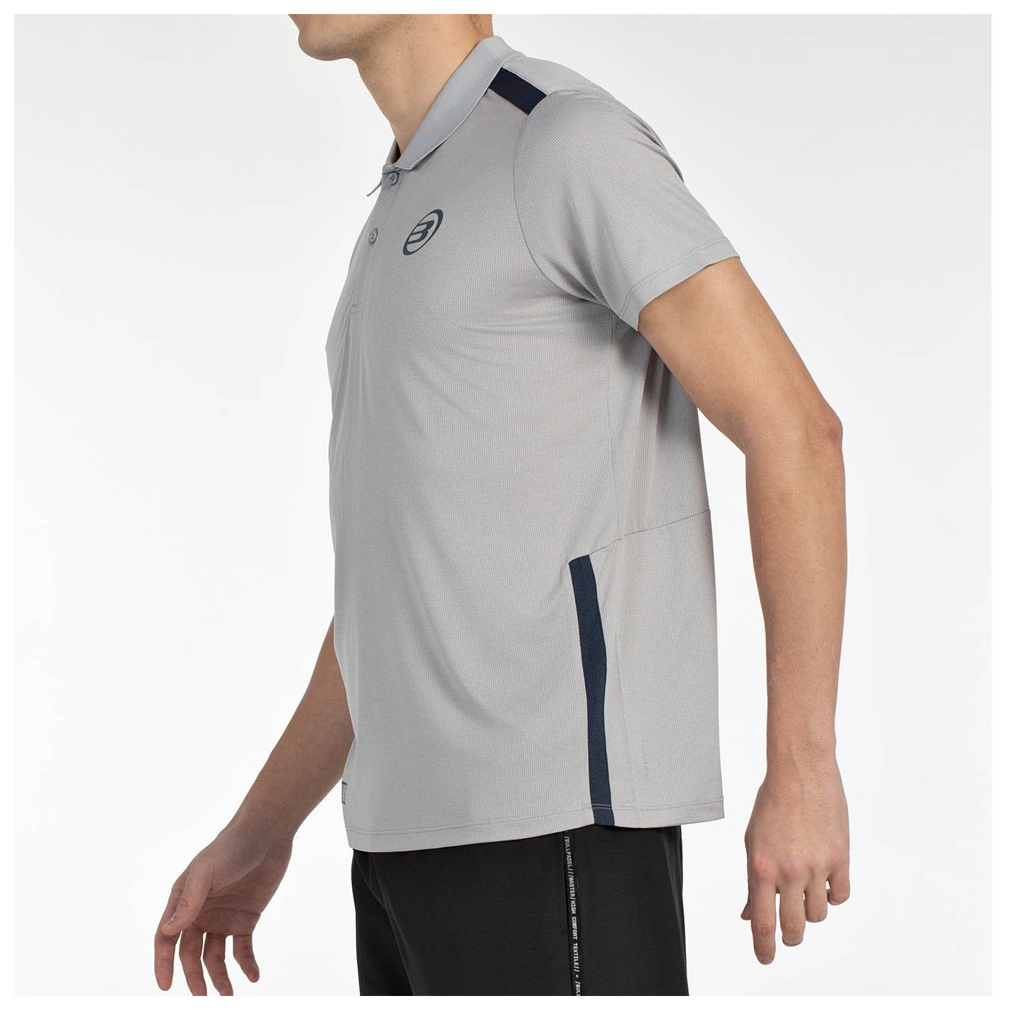 tienda de padel Madrid, tienda de padel online, tienda de padel españa, tienda de padel en linea, POLO BULLPADEL BALTO GRIS MEDI