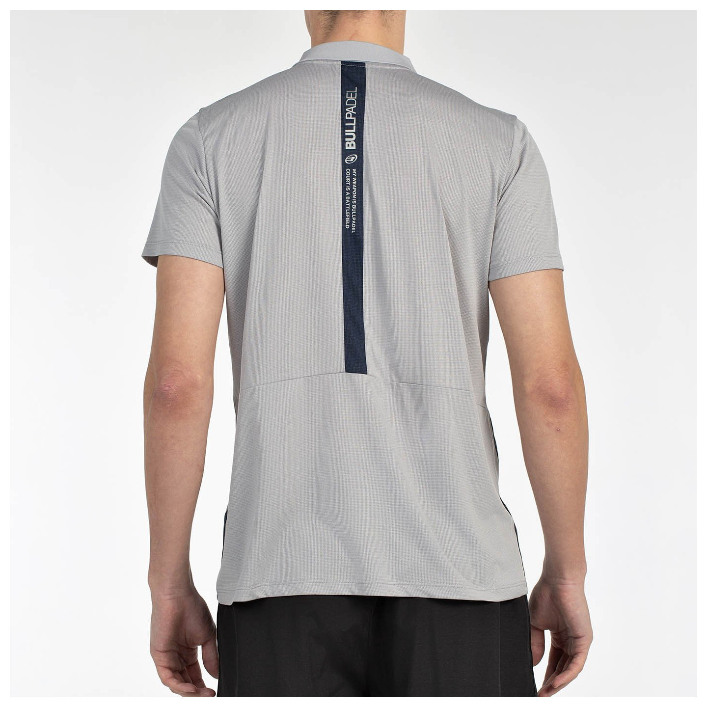 tienda de padel Madrid, tienda de padel online, tienda de padel españa, tienda de padel en linea, POLO BULLPADEL BALTO GRIS MEDI