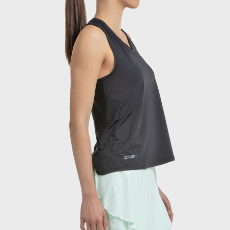 BULLPADEL ADIES T-SHIRT NERA TESSUTO BICOLORE
