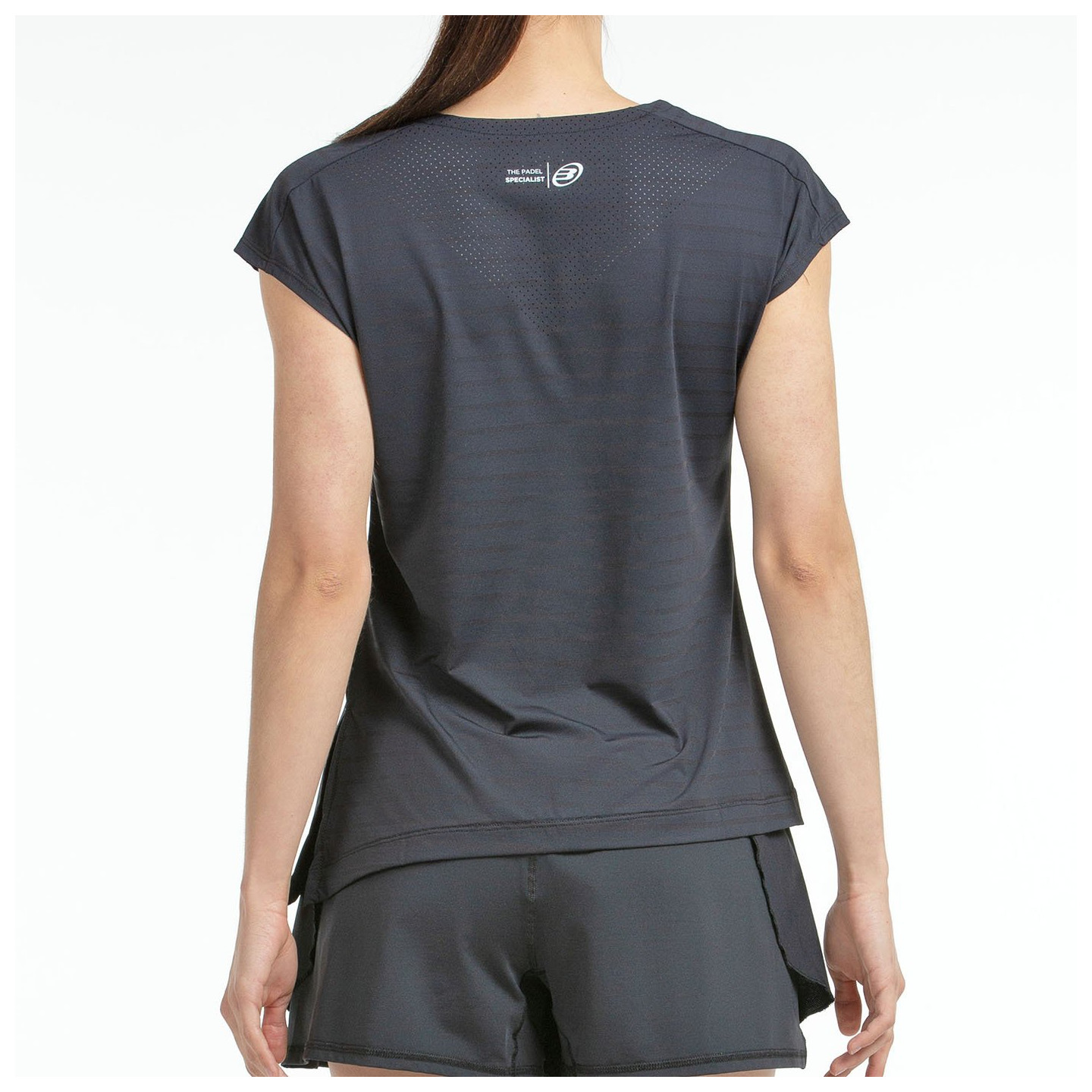 T-SHIRT  BULLPADEL ADOROS BLACK TWO-TONE FABRIC