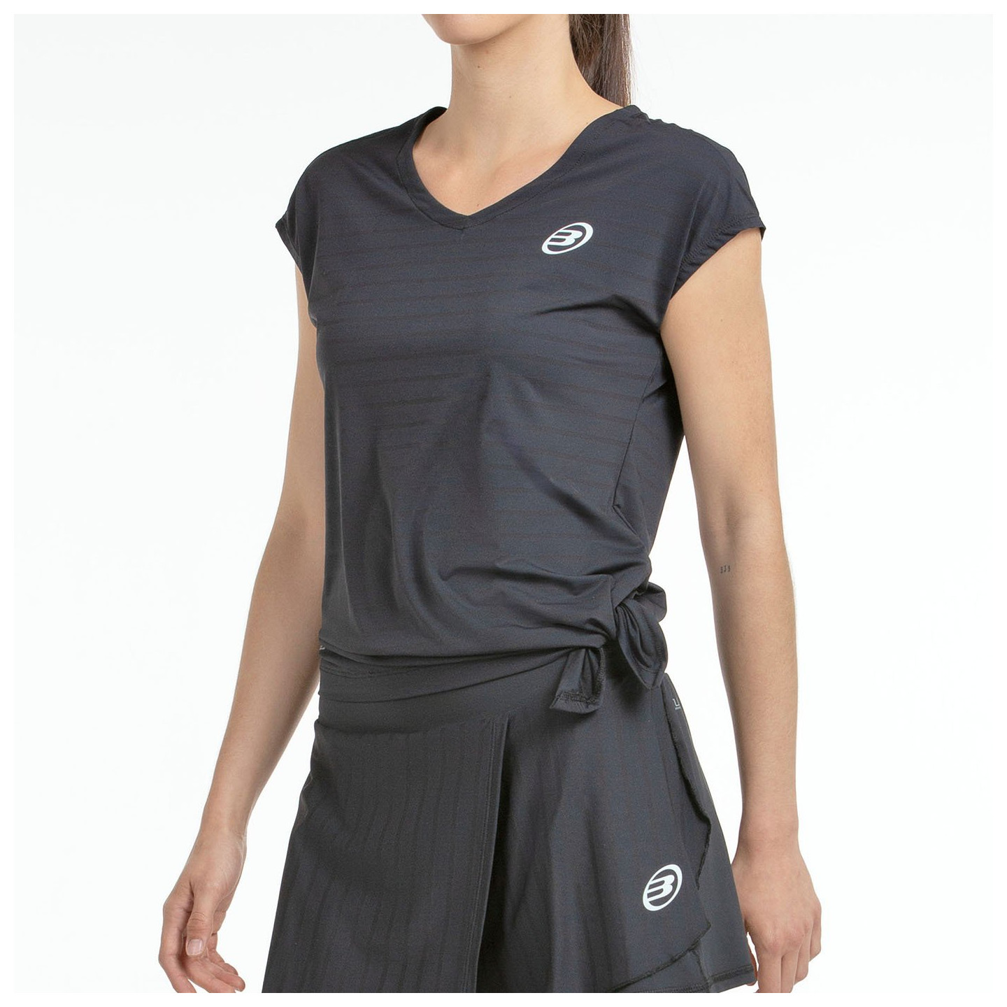 T-SHIRT  BULLPADEL ADOROS BLACK TWO-TONE FABRIC