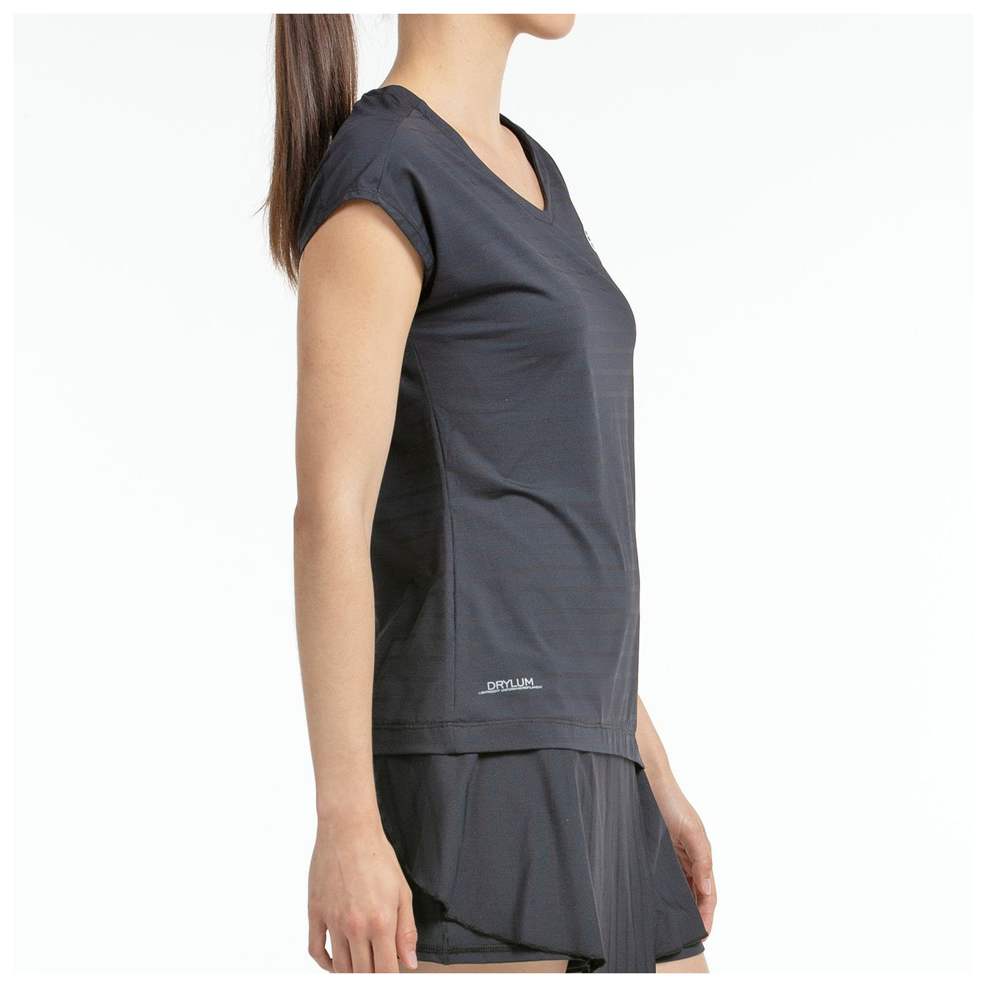 T-SHIRT BULLPADEL ADOROS NOIR TISSU BICOLORE