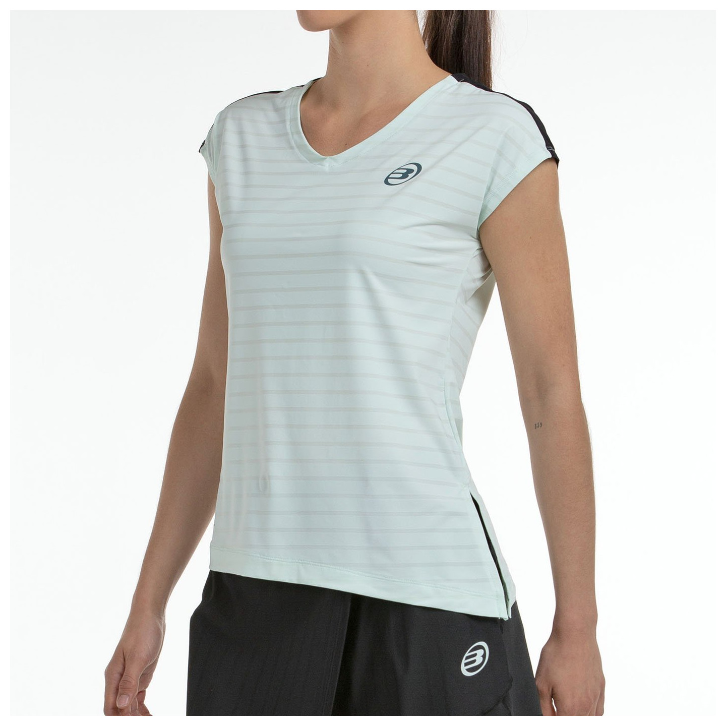 T-SHIRT BULLPADEL ADOROS TISSU BICOLORE VERT D'EAU