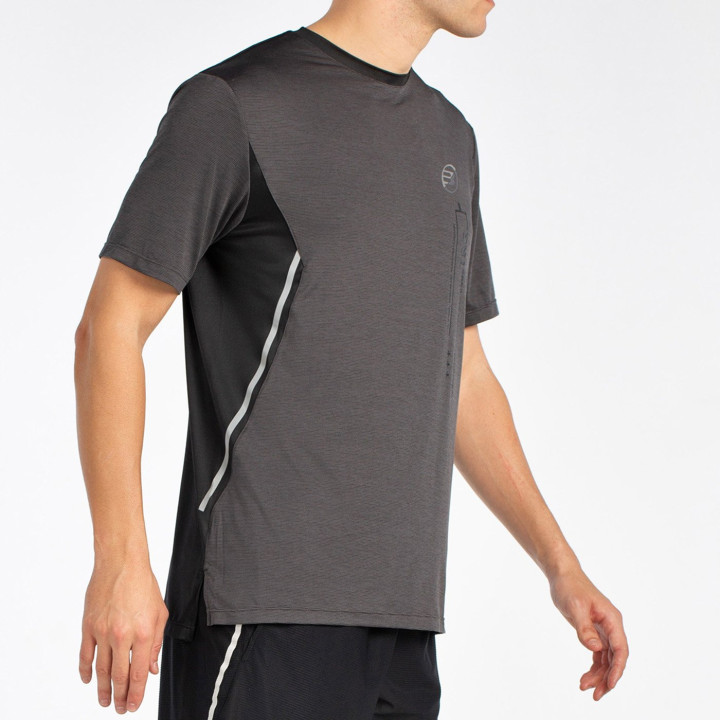 BULLPADEL BECERRE BLACK T-SHIRT TWO-TONE FABRIC