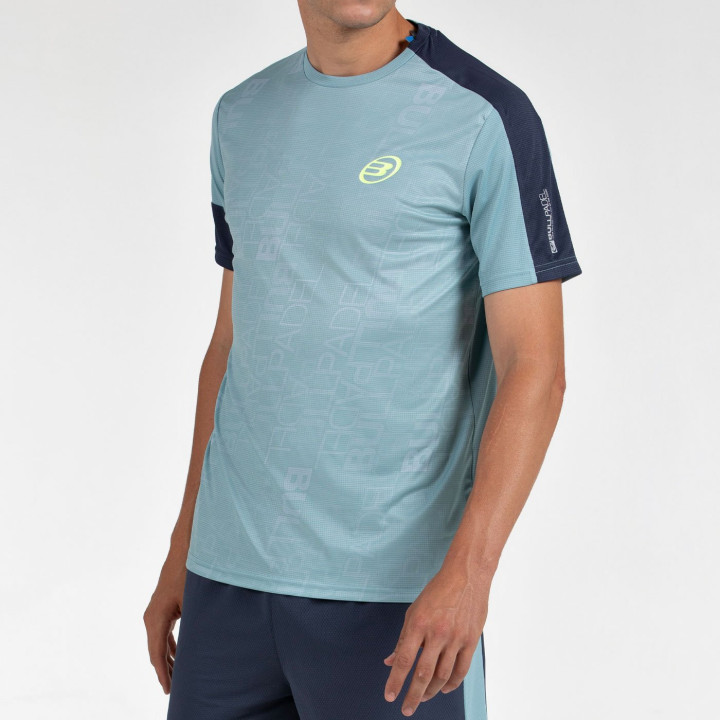 T-SHIRT BULLPADEL LEIDO BLEU VERT