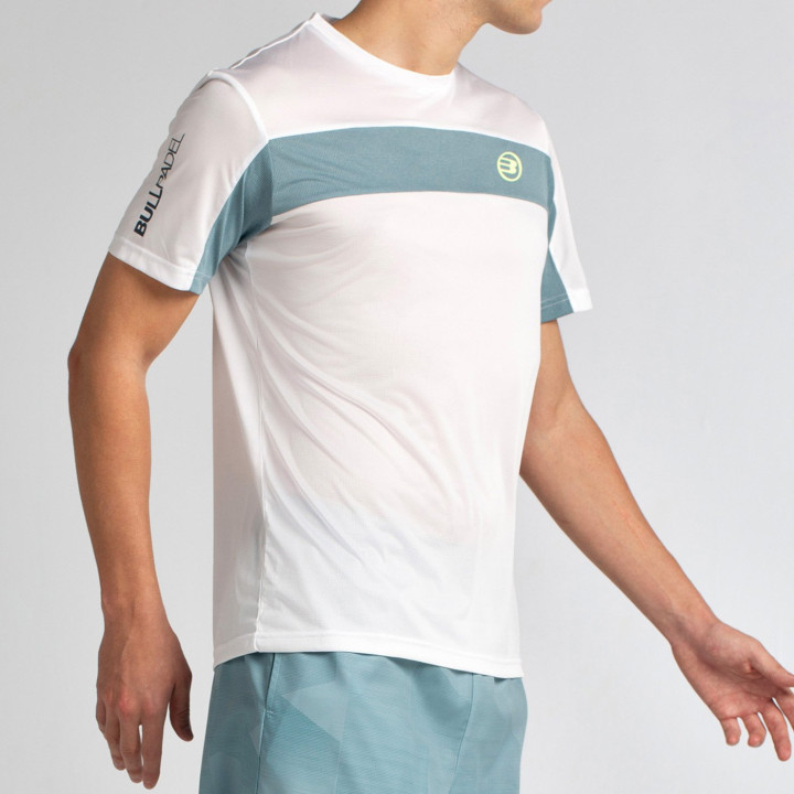 tienda de padel Madrid, tienda de padel online, tienda de padel españa, tienda de padel en linea, CAMISETA BULLPADEL LIBIO BLANC