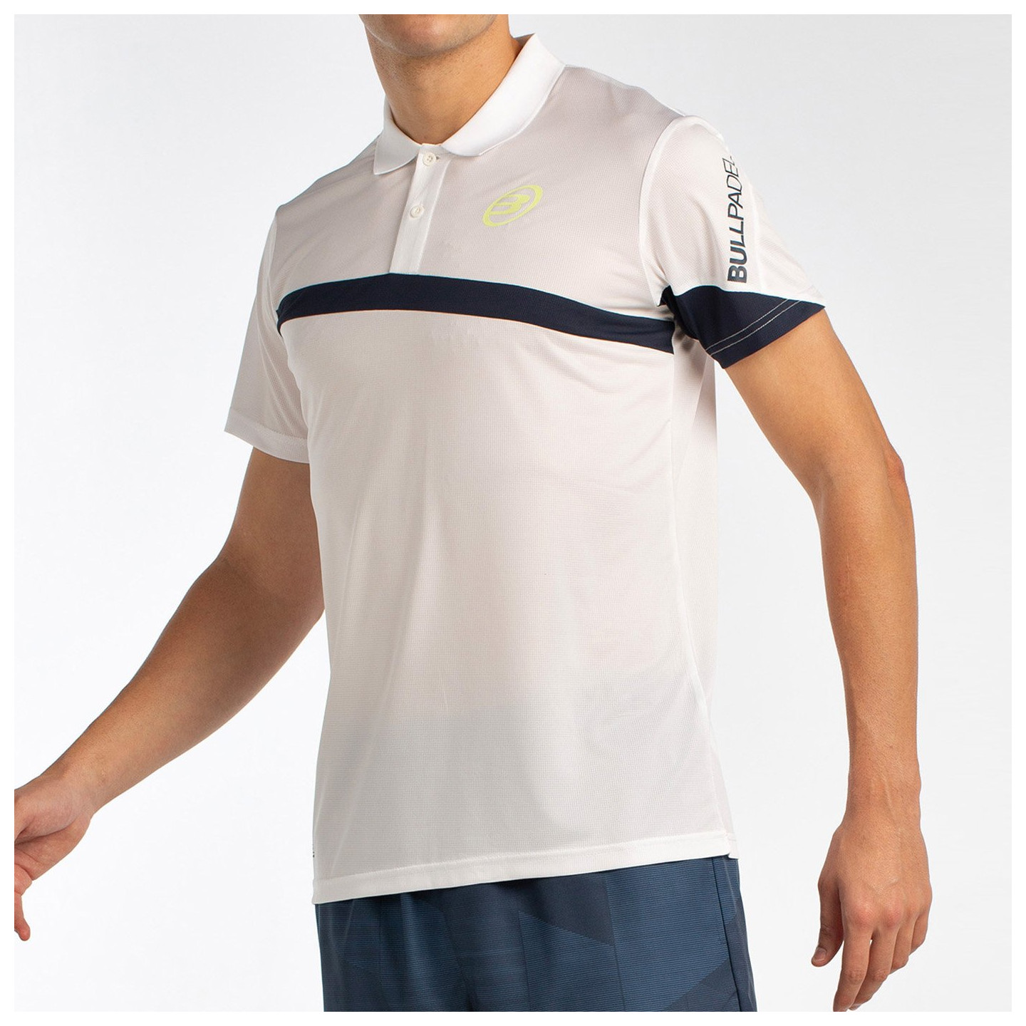 tienda de padel Madrid, tienda de padel online, tienda de padel españa, tienda de padel en linea, POLO BULLPADEL LUCIR BLANCO
