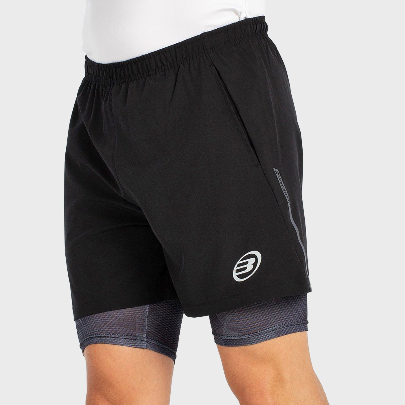 tienda de padel Madrid, tienda de padel online, tienda de padel españa, tienda de padel en linea, SHORT BULLPADEL MANZAN NEGRO