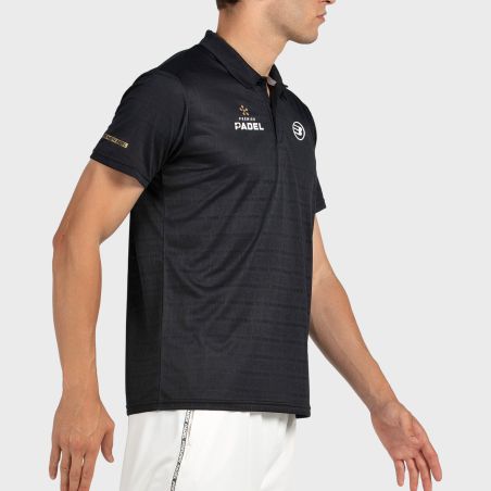 tienda de padel Madrid, tienda de padel online, tienda de padel españa, tienda de padel en linea, POLO BULLPADEL POMPIER NEGRO
