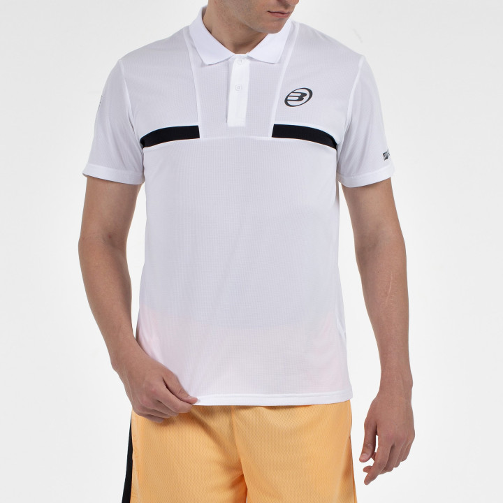 tienda de padel Madrid, tienda de padel online, tienda de padel españa, tienda de padel en linea, POLO BULLPADEL CALZADIL BLANCO