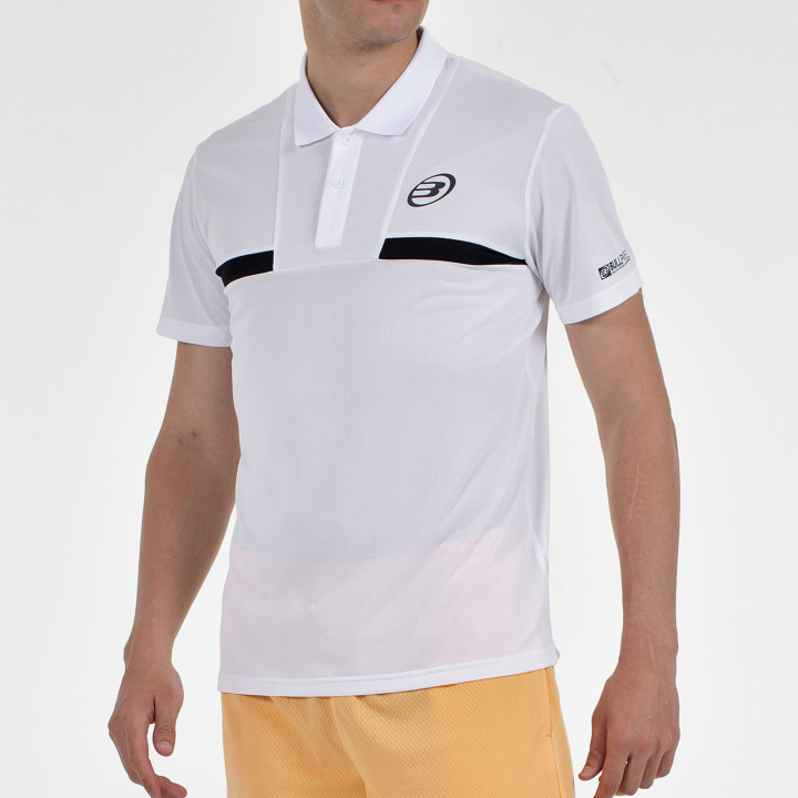 tienda de padel Madrid, tienda de padel online, tienda de padel españa, tienda de padel en linea, POLO BULLPADEL CALZADIL BLANCO
